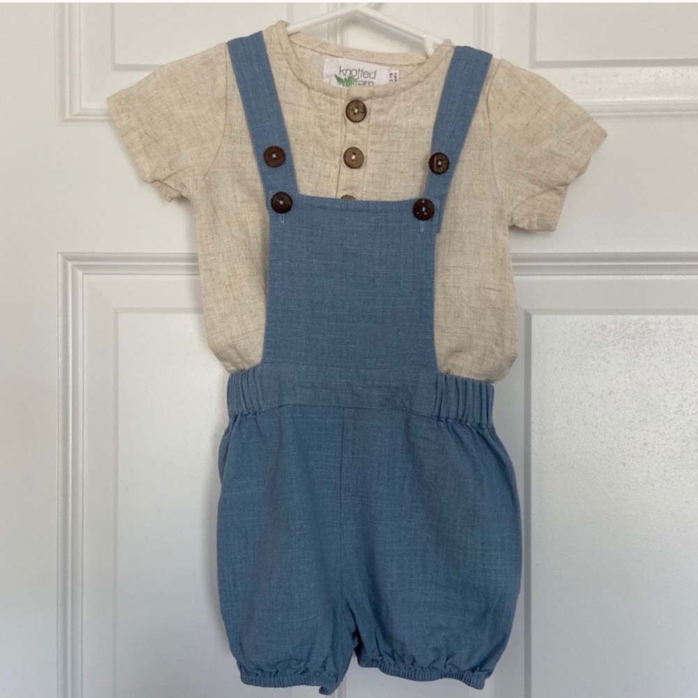 Knotted Fern matching romper set